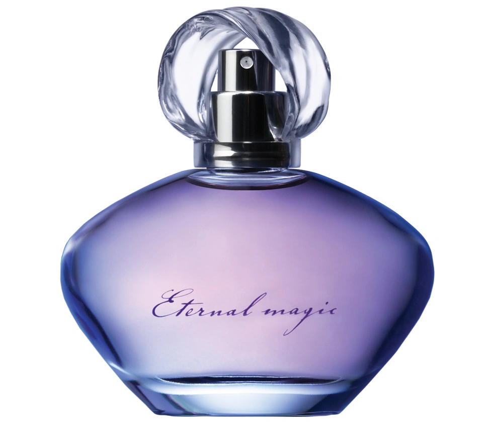 Eternal Magic perfume bottle displayed on a plain white background used as input for AI-powered product scene generation